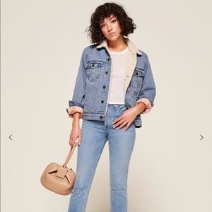 Reformation Shearling Denim Jacket - XS